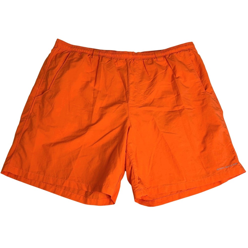 Columbia Mens 2X Orange Omni-Shade Nylon Mesh Lined Cargo Hiking Shorts 8L
